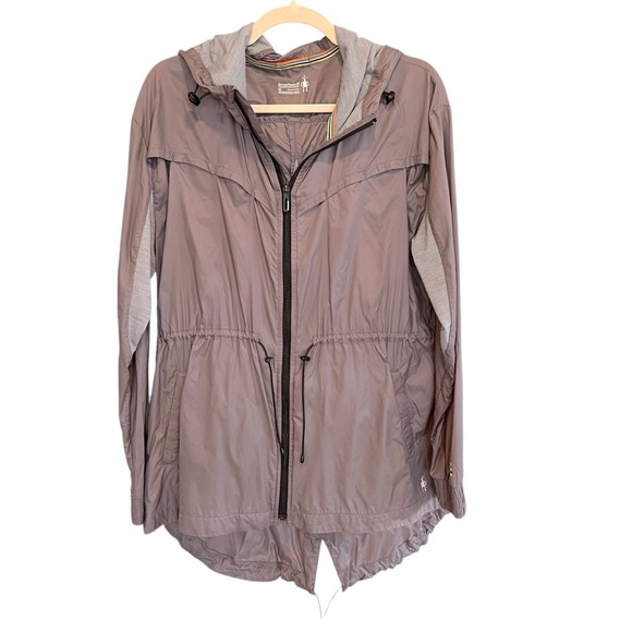 Smartwool Nylon Wool Accent Windbreaker Jacket Grey Women’s Medium Hiking Active - Picture 1 of 5